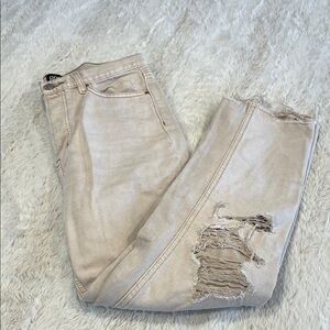 BDG Light Tan Distressed Boyfriend Jeans